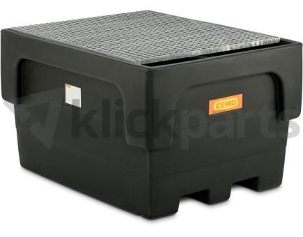 CEMO IBC-Auffangwanne 1100l-PE mit Stahlgitterrost verzinkt 