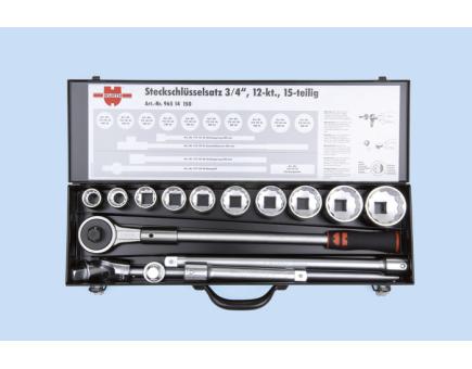 Würth 3/4 Zoll Steckschlüssel-Sortiment 12-kt metrisch 15-teilig