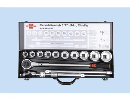 Würth 3/4 Zoll Steckschlüssel-Sortiment 12-kt metrisch 15-teilig