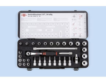 Würth 3/8-Zoll Steckschlüssel-Sortiment 34-teilig AUS6KT/TX