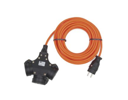 Würth Verlängerungsleitung 3-fach Gummikupplung mit Deckel (H07BQ-F3G2,5 mm²) 250 V / 16 A Kabellänge 25 m 