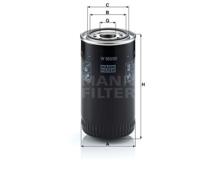 Mann + Hummel Wechselfilter SpinOn W 950/26 