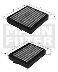 Mann + Hummel Innenraumfilterelement (Aktivkohle) CUK 20 000-2 