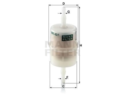 Mann + Hummel Kraftstoff-Leitungsfilter Inline WK 42/1 