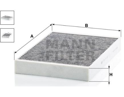 Mann + Hummel Innenraumfilterelement (Aktivkohle) CUK 34 003 
