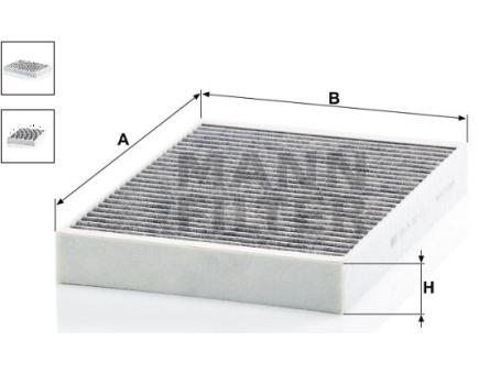 Mann + Hummel Innenraumfilterelement (Aktivkohle) CUK 34 003