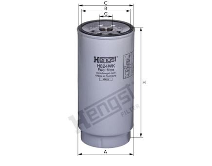 Hengst Kraftstofffilter SpinOn (Vorfilter) H824WK D718 