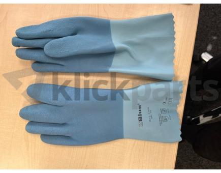 NITRAS 1611 BLUE POWER GRIP, Chemikalienschutzhandschuhe, Baumwoll-Trikot, naturfarben, Latex, blau 