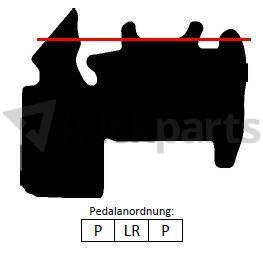 Gummifußmatte mit 1 Pedal links, 1 Pedal rechts  