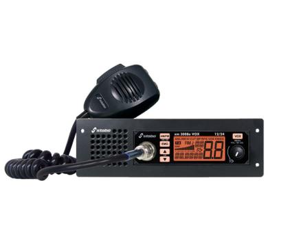 Stabo CB Funkgerät xm 3008e-R VOX 12/24 V mit Einschubhalterung | Akustikkanal | Super VOX 