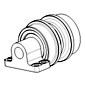 Tragrolle mit Steckachse 53 mm Breite 