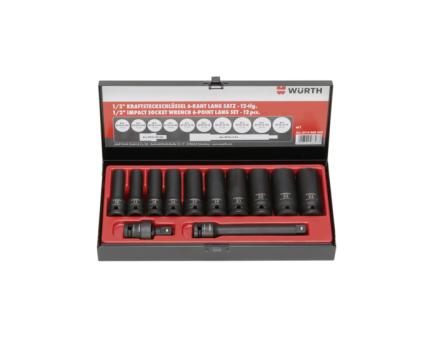 Würth 1/2 Zoll Kraft-Steckschlüssel-Satz 6KT lang 12tlg. 