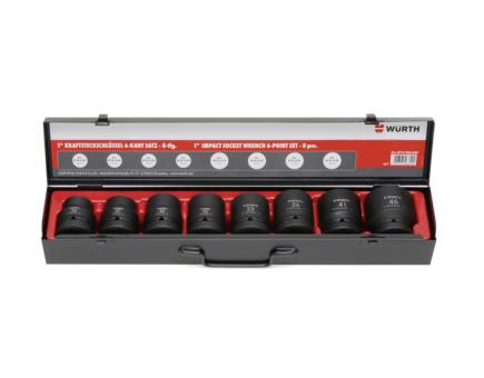 Würth 1 Zoll Kraft-Steckschlüssel-Satz 6-kant 8-teilig 