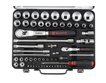 Würth Steckschl.1/4 + 1/2 Zoll Sort.staubg.Knarre, 59tlg  