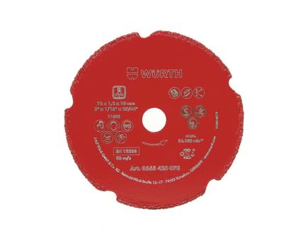 Würth Diamanttrennscheibe Multi TG 12-A D76 mm 