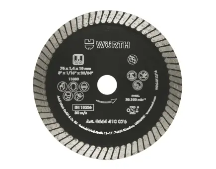 Würth Diamanttrennscheibe Fliesen SP TG 12-A D76 mm 