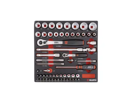 Würth Steckschlüssel-Satz 1/4+1/2 Zoll 6.4.1, 59-tlg 