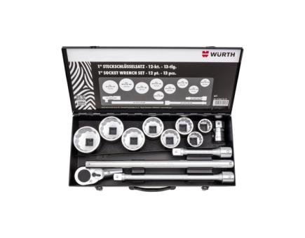 Würth 1 Zoll Steckschlüssel-Sortiment metrisch 12KT