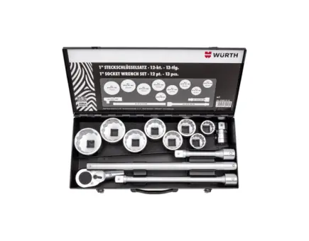 Würth 1 Zoll Steckschlüssel-Sortiment metrisch 12KT