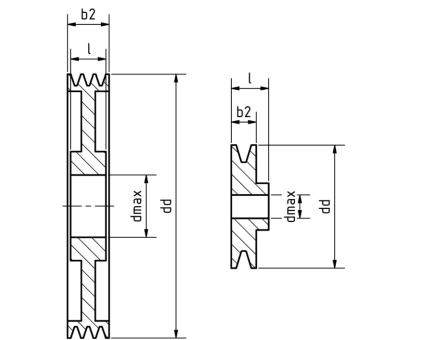 Optibelt Keilrillenscheiben für zylindrische Bohrung SPA90/100ZA 