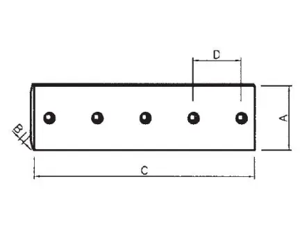 Planiermesser passend für Komatsu | 1255 x 200 x 20 mm | 8 Bohrlöchern | Vgl.-Nr. 134-72-61420 