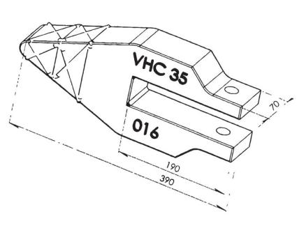 Ripperzahn für Betonpulverisier VMC35 passend für System Verachtert Vgl.-Nr. 415803